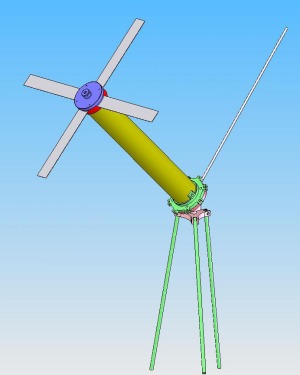 Die X-Wing Omin UHF-Sat-Antenne als 3D-Modell.